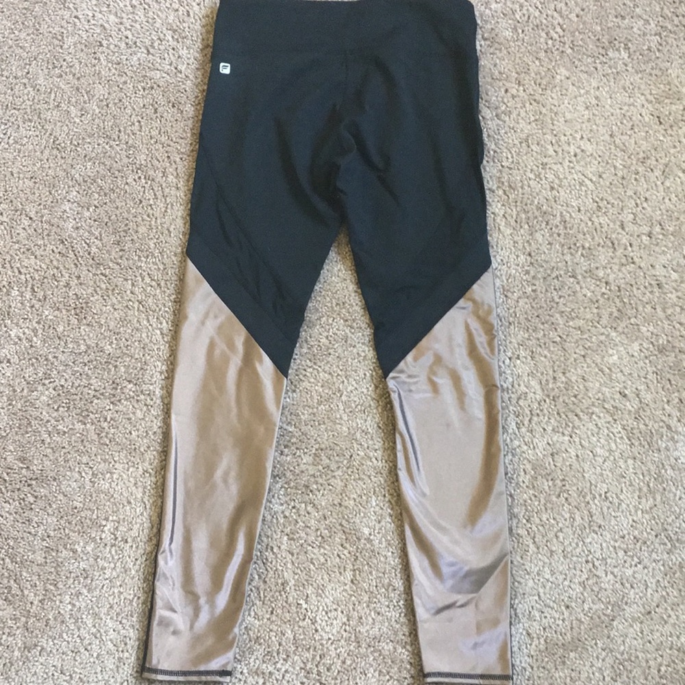 Black and gold workout leggings